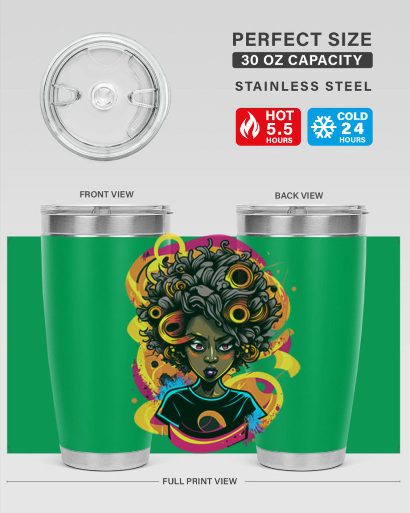 Sparkling Black Girl Design 6#- women-girls- Tumbler