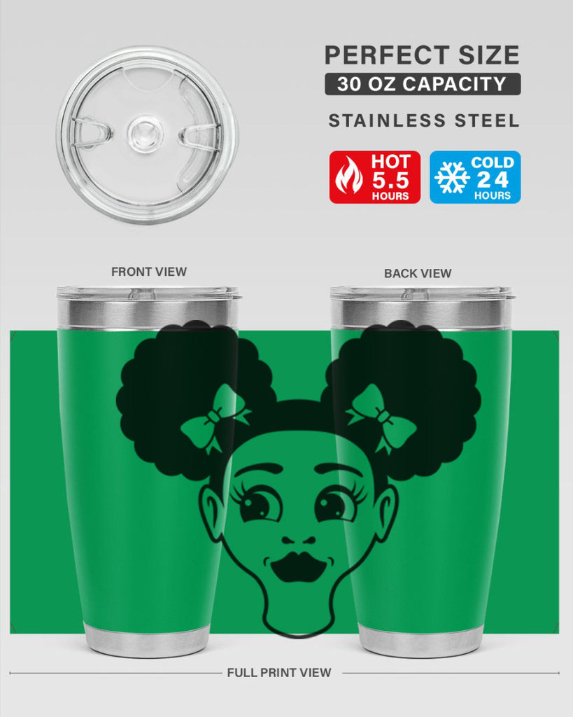 afro puffs girl face 73#- women-girls- Tumbler