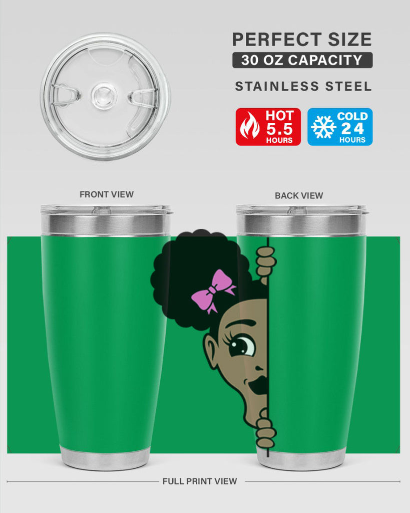 afro puffs girl peekaboo 83#- women-girls- Tumbler