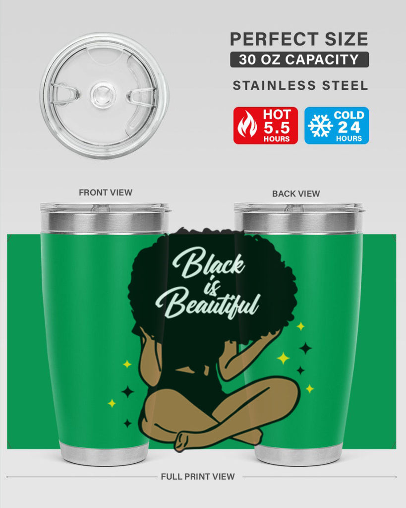 black is beautiful 14#- women-girls- Tumbler