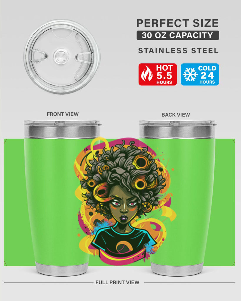 Sparkling Black Girl Design 6#- women-girls- Tumbler