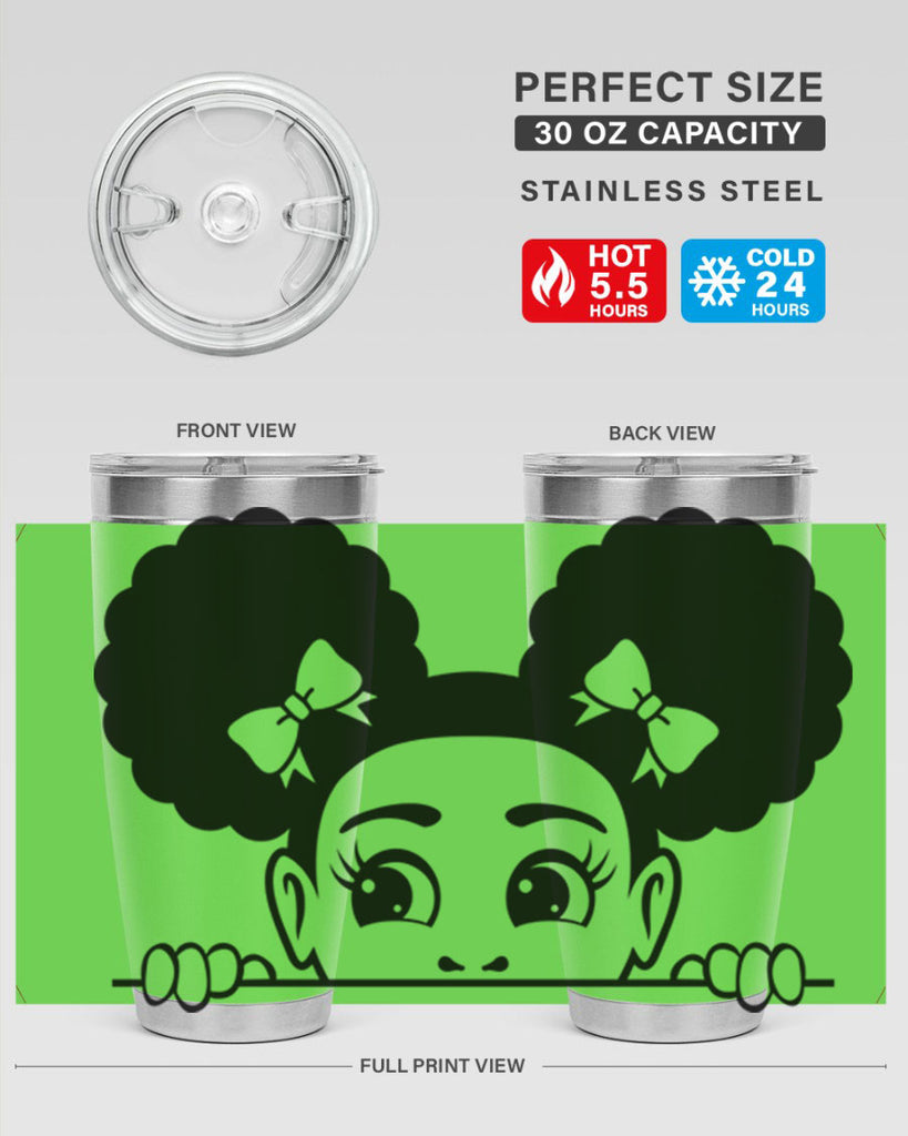 afro puffs girl peekaboo 80#- women-girls- Tumbler