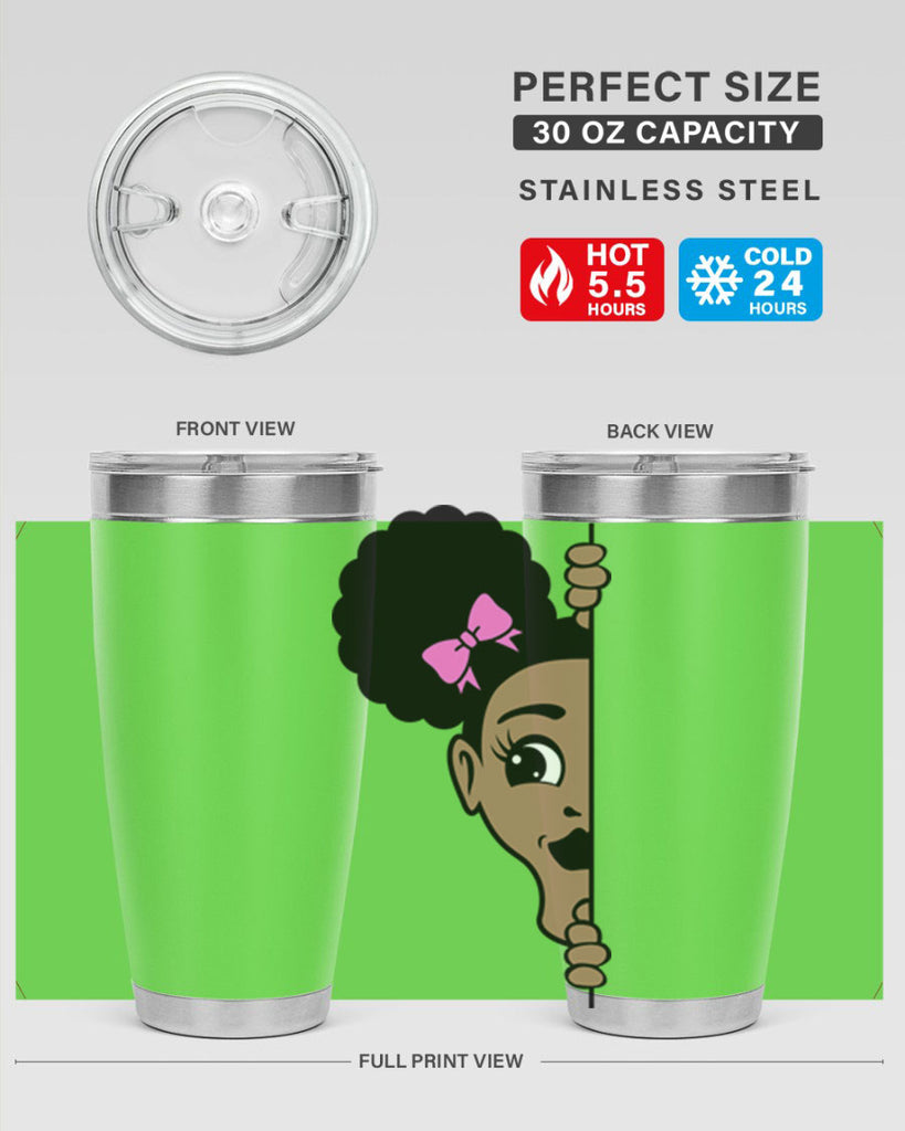 afro puffs girl peekaboo 83#- women-girls- Tumbler