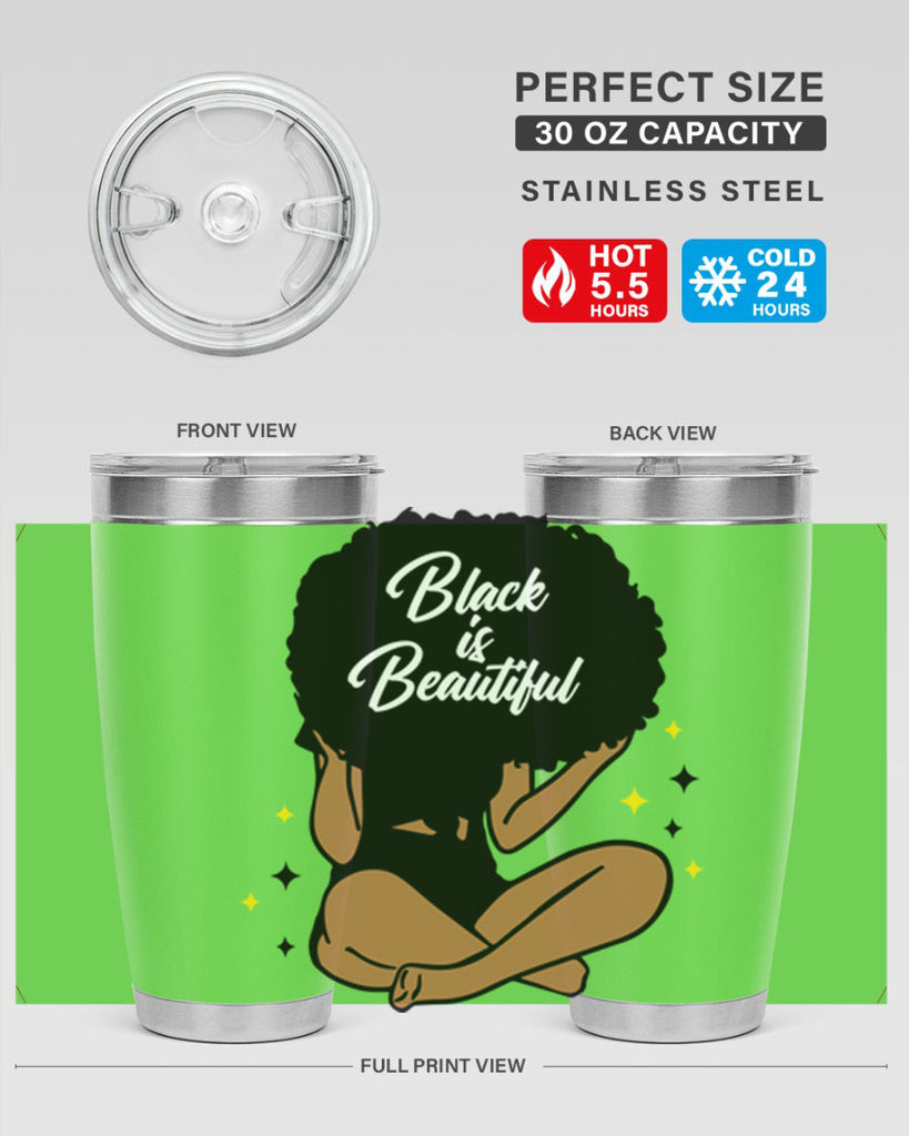 black is beautiful 14#- women-girls- Tumbler