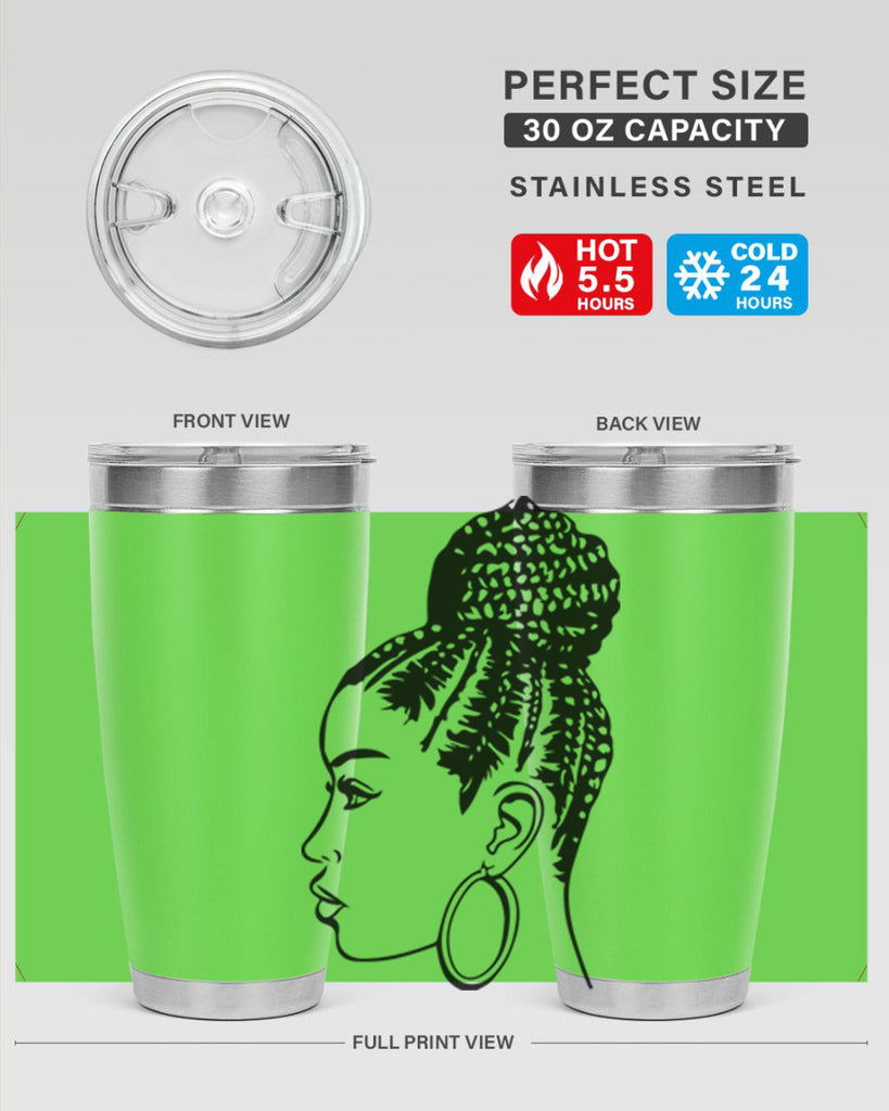 black woman with braids 7#- women-girls- Tumbler
