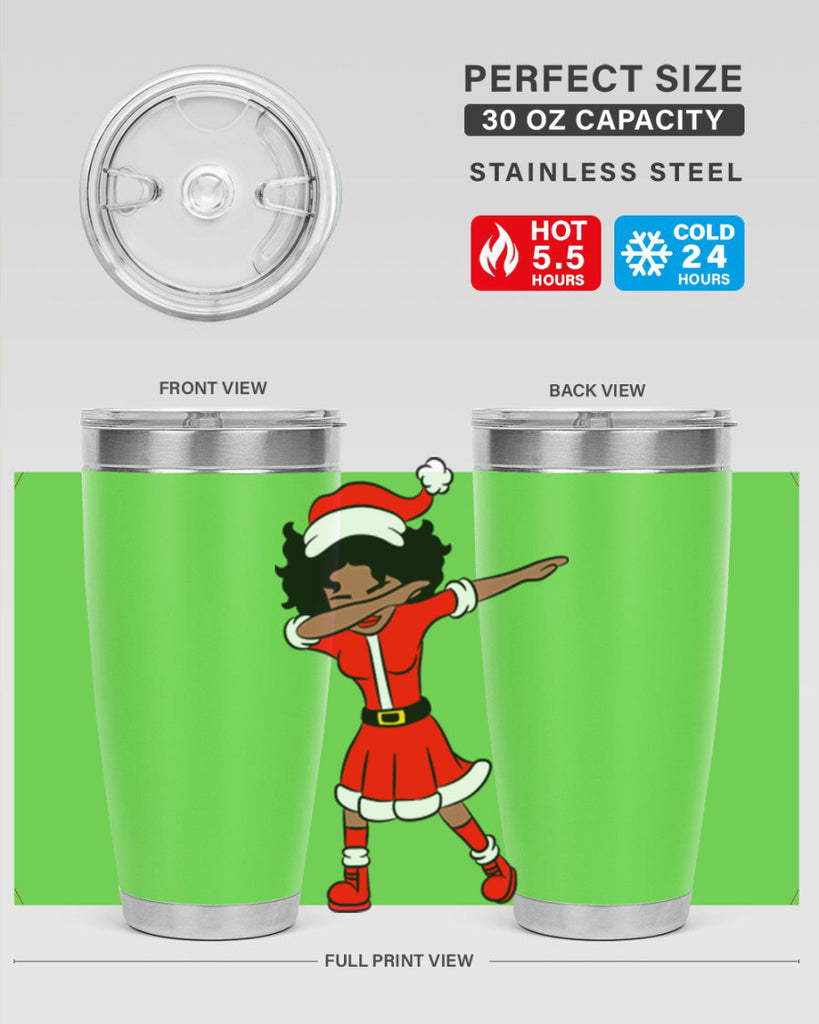 dabbing santa claus afro girl 50#- women-girls- Tumbler