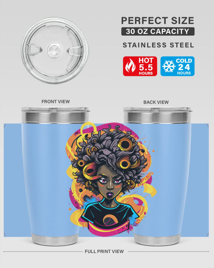 Sparkling Black Girl Design 6#- women-girls- Tumbler