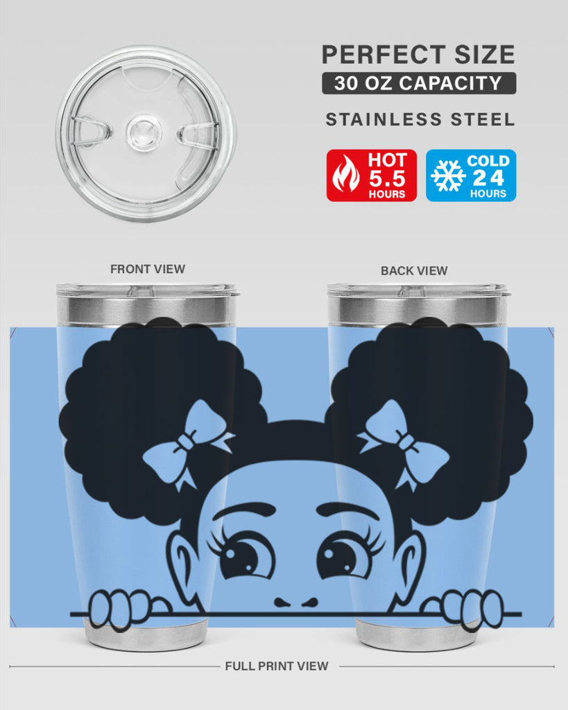 afro puffs girl peekaboo 80#- women-girls- Tumbler