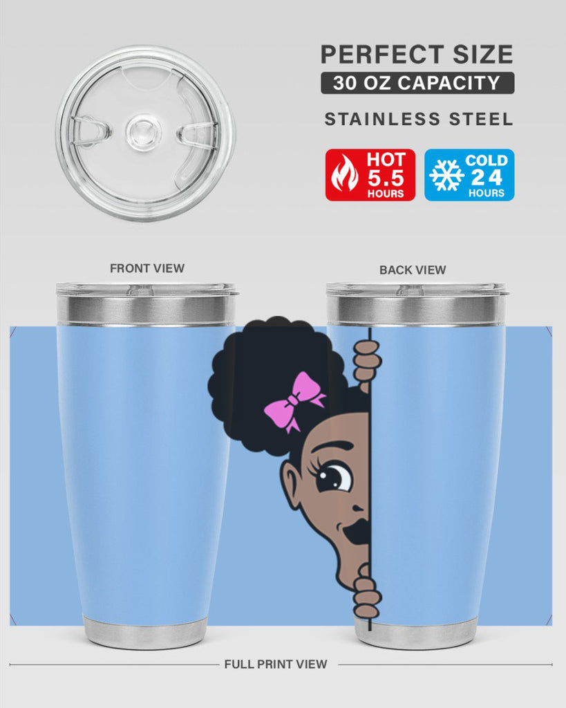 afro puffs girl peekaboo 83#- women-girls- Tumbler