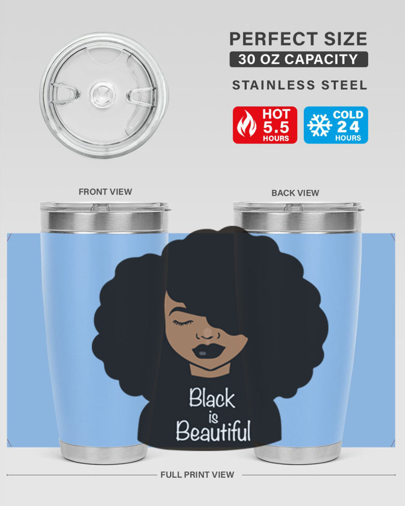 black is beautiful 12#- women-girls- Tumbler