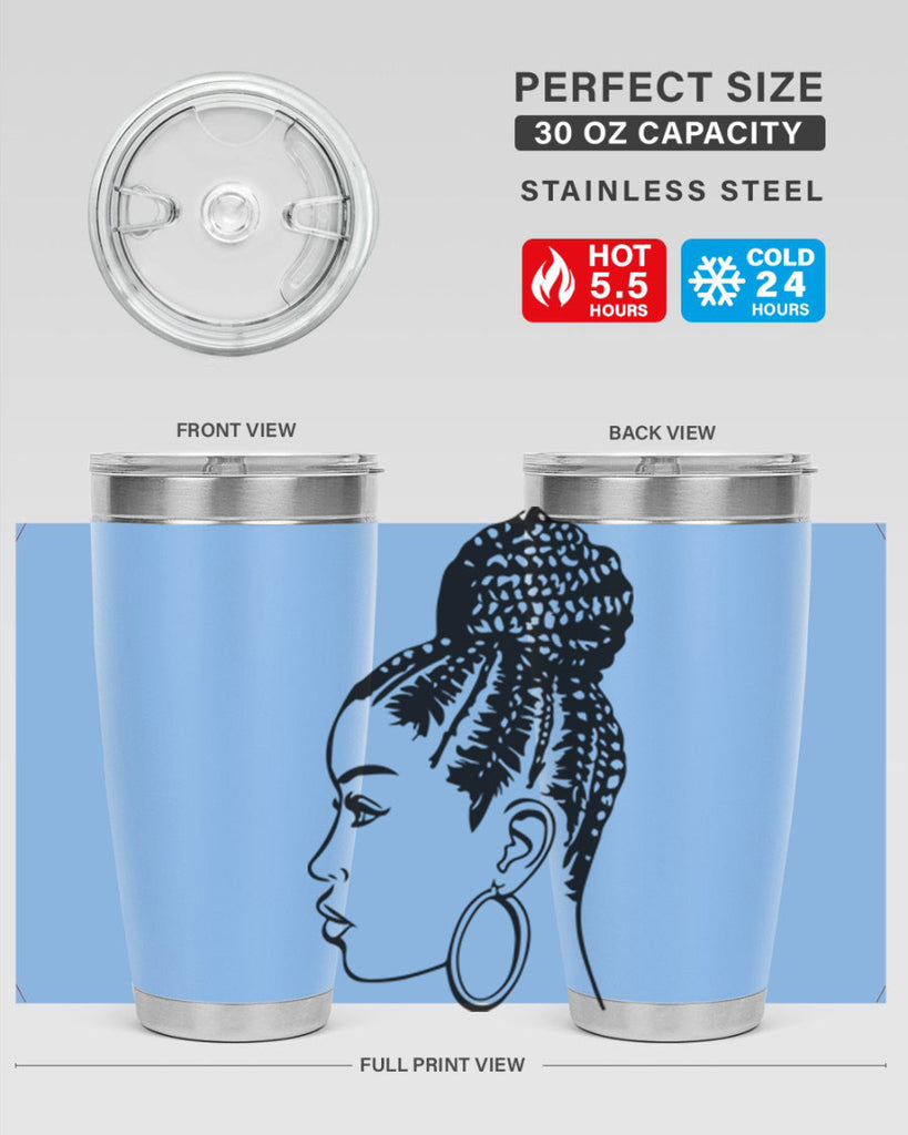 black woman with braids 7#- women-girls- Tumbler
