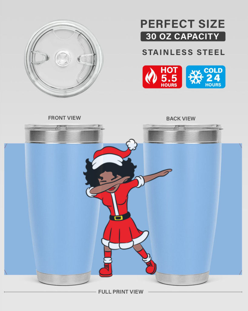 dabbing santa claus afro girl 50#- women-girls- Tumbler