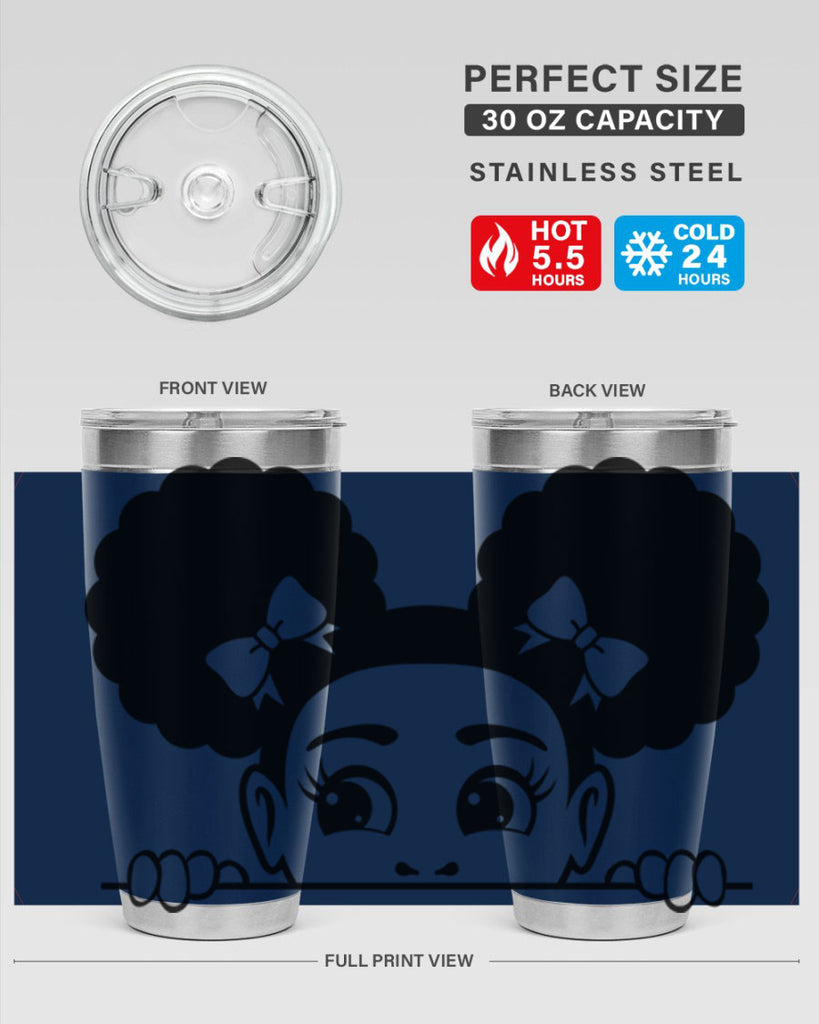 afro puffs girl peekaboo 81#- women-girls- Tumbler