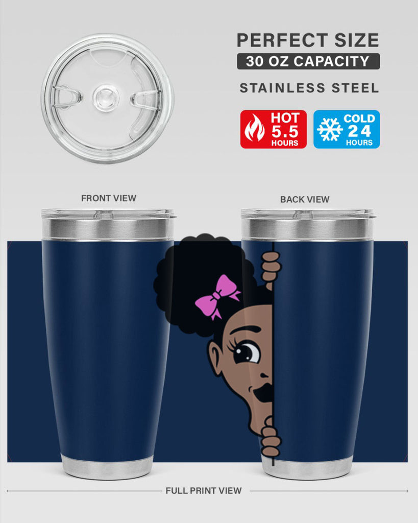 afro puffs girl peekaboo 83#- women-girls- Tumbler