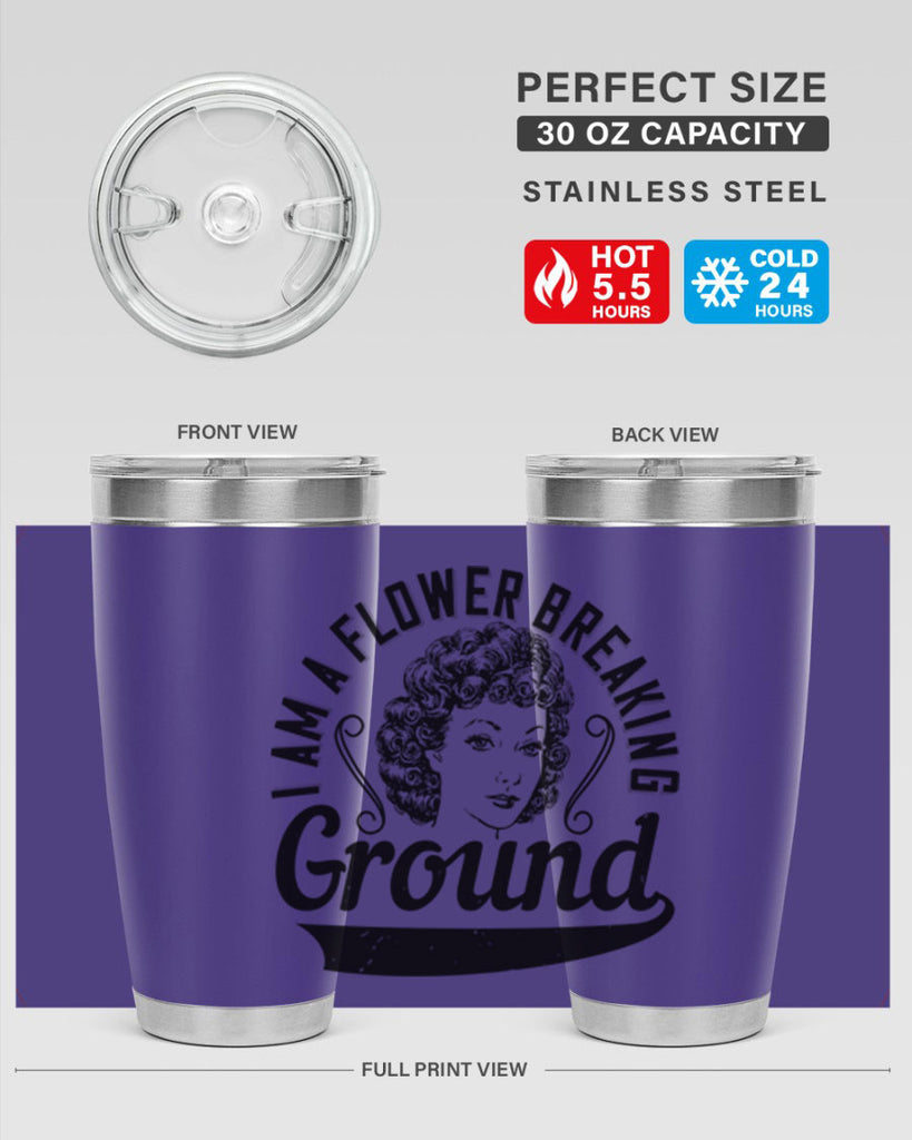 I am a flower breaking ground Style 32#- afro- Tumbler