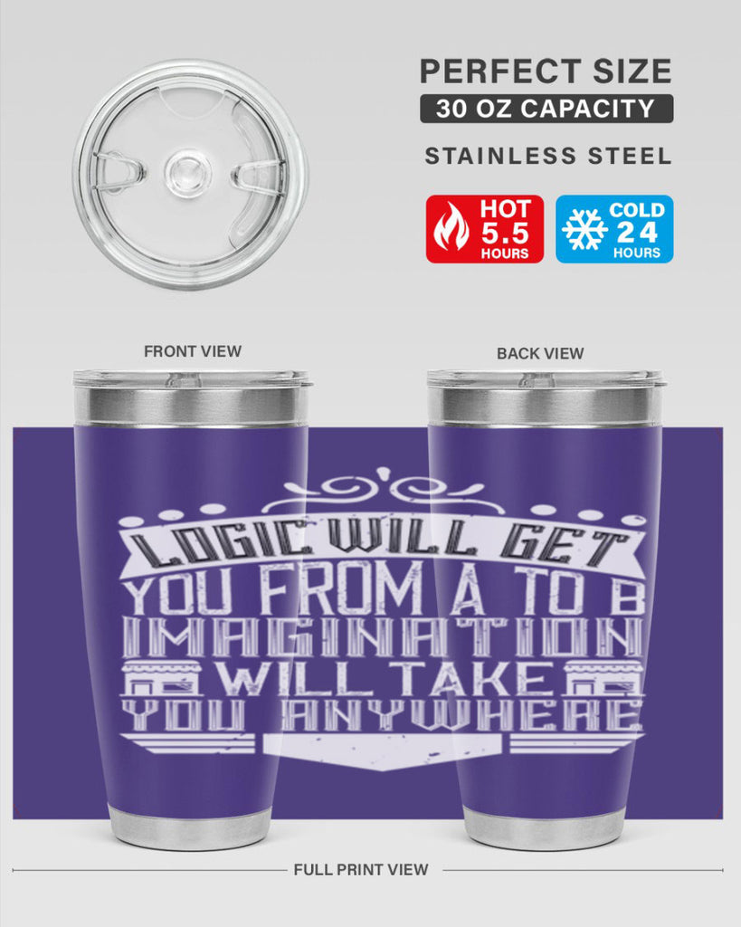 Logic will get you from A to B Imagination will take you anywhere Style 24#- architect- tumbler