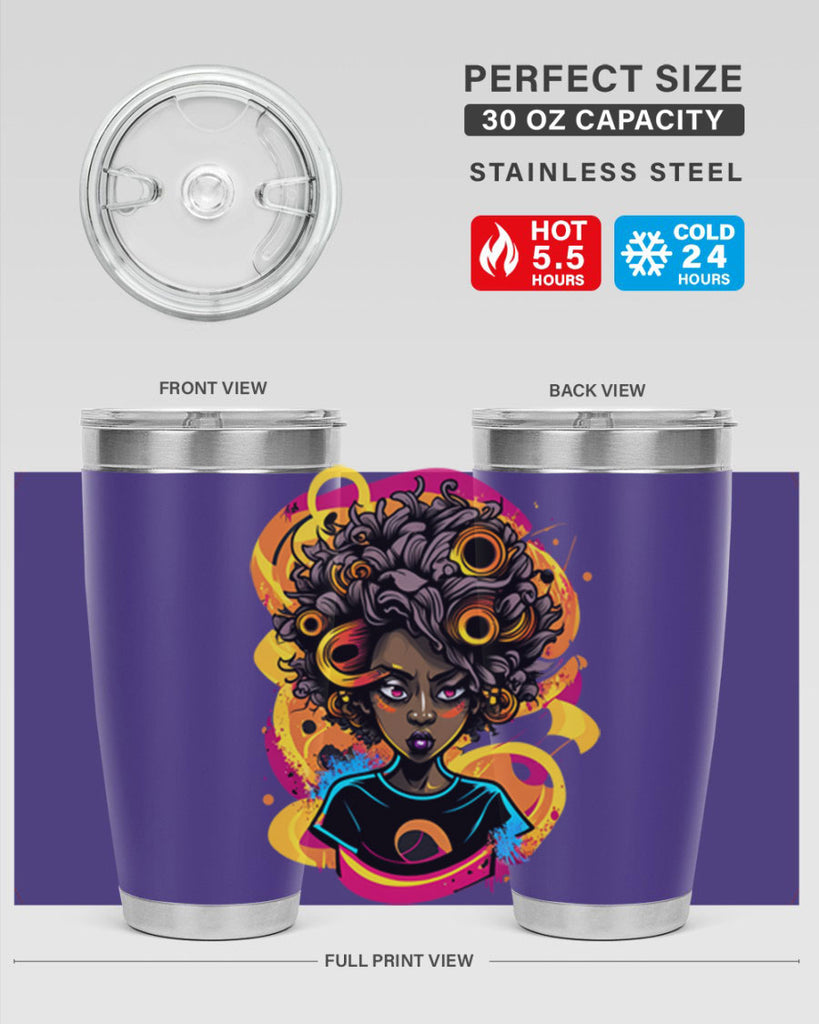 Sparkling Black Girl Design 6#- women-girls- Tumbler