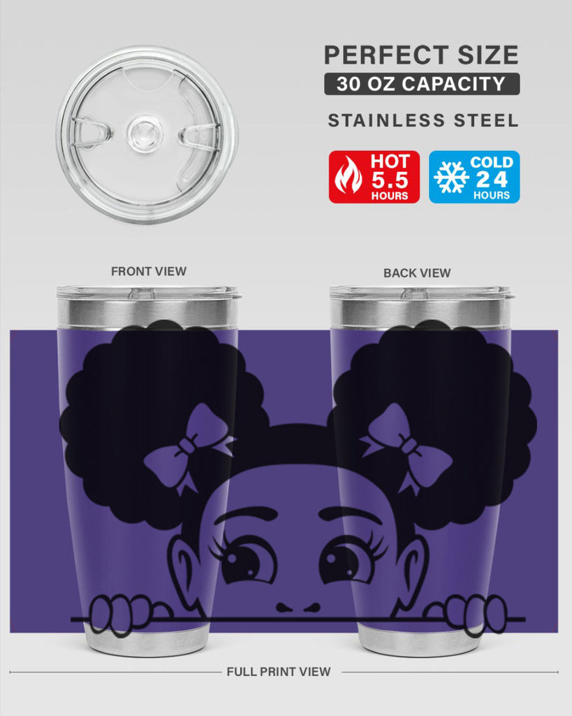afro puffs girl peekaboo 80#- women-girls- Tumbler