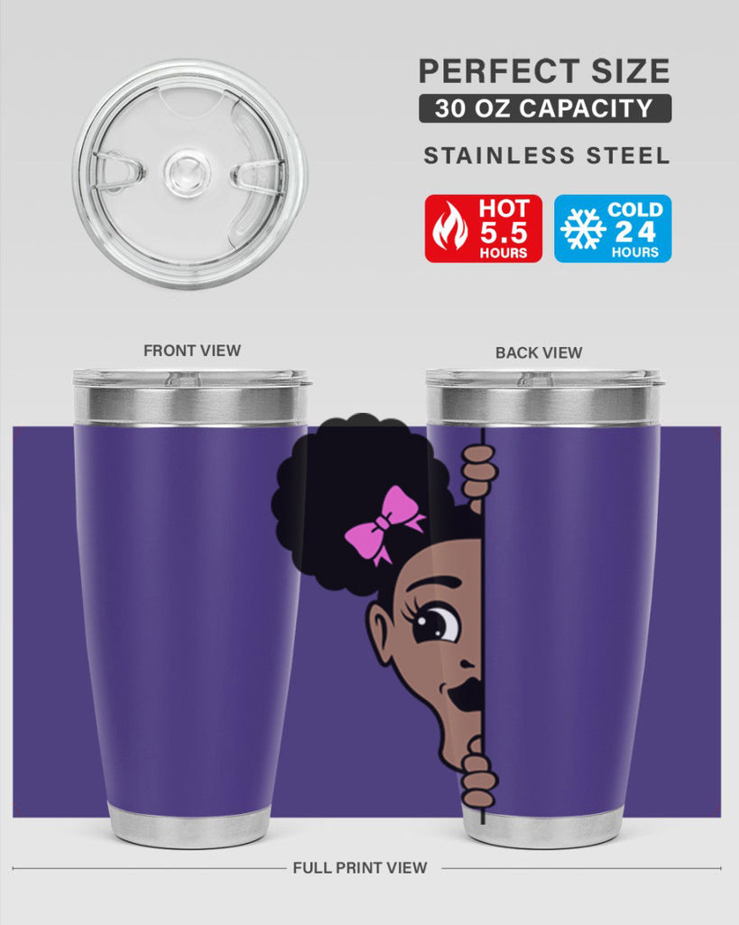 afro puffs girl peekaboo 83#- women-girls- Tumbler