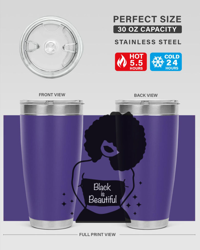 black is beautiful 11#- women-girls- Tumbler
