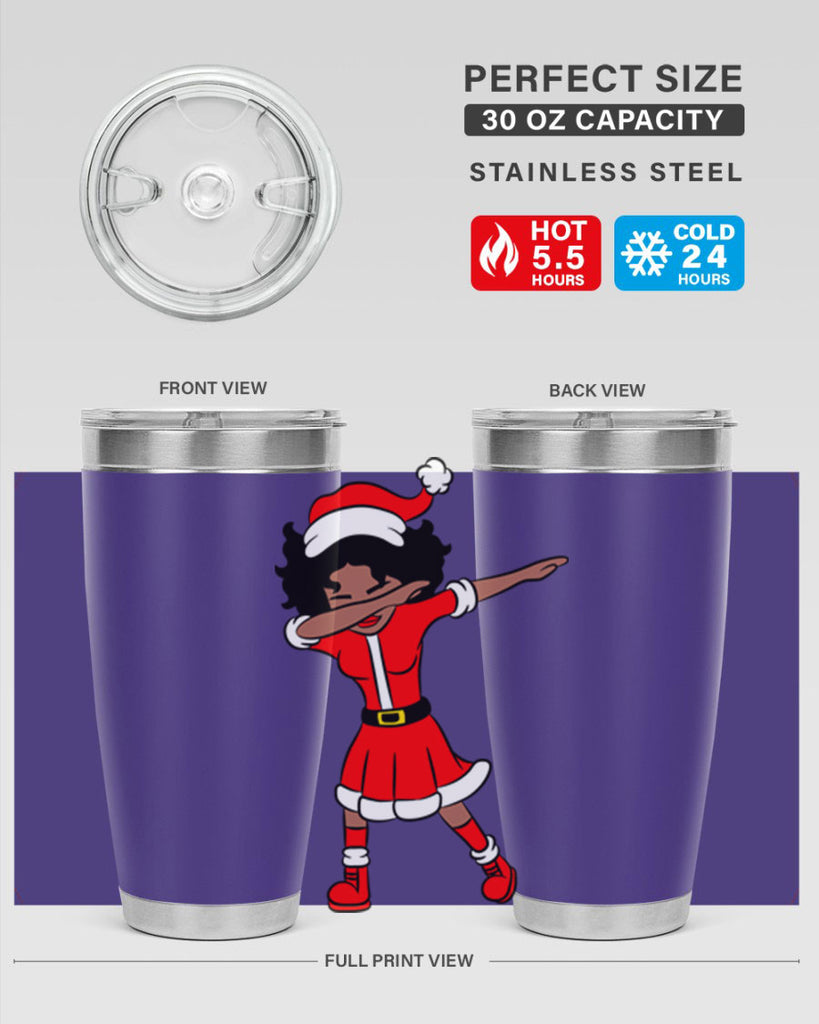 dabbing santa claus afro girl 50#- women-girls- Tumbler