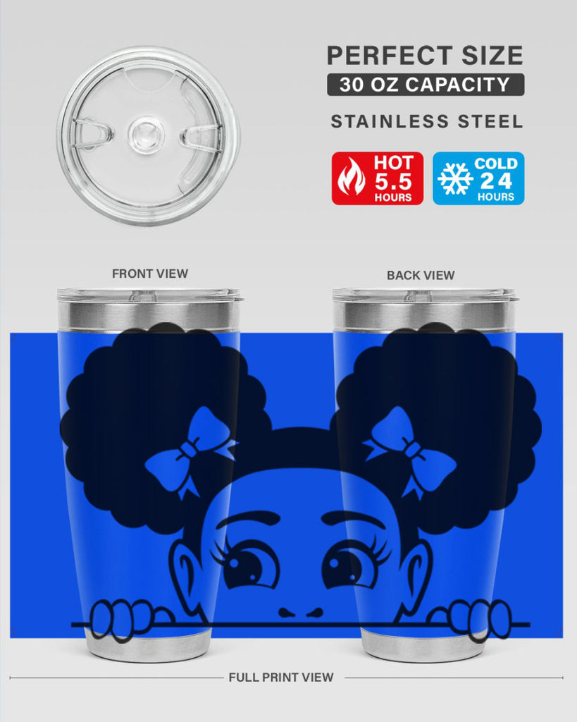 afro puffs girl peekaboo 80#- women-girls- Tumbler