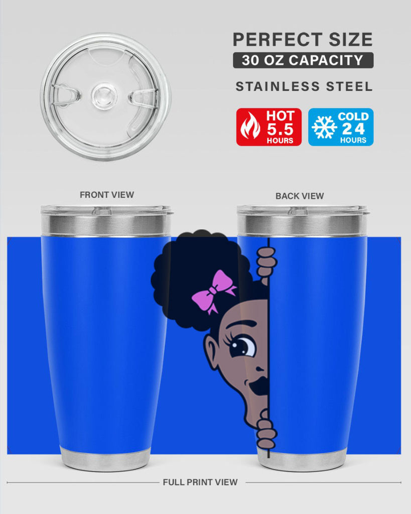afro puffs girl peekaboo 83#- women-girls- Tumbler