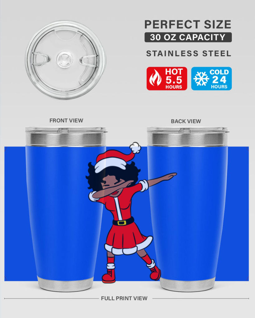 dabbing santa claus afro girl 50#- women-girls- Tumbler