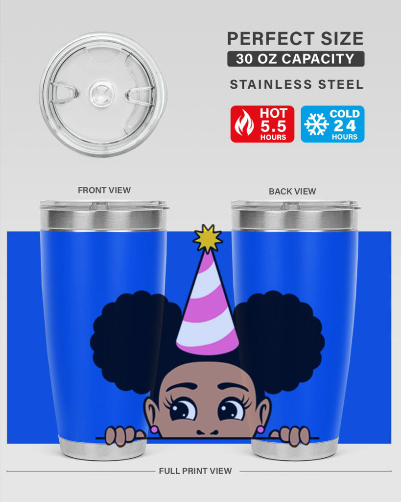 peekaboo afro puffs birthday girl 24#- women-girls- Tumbler