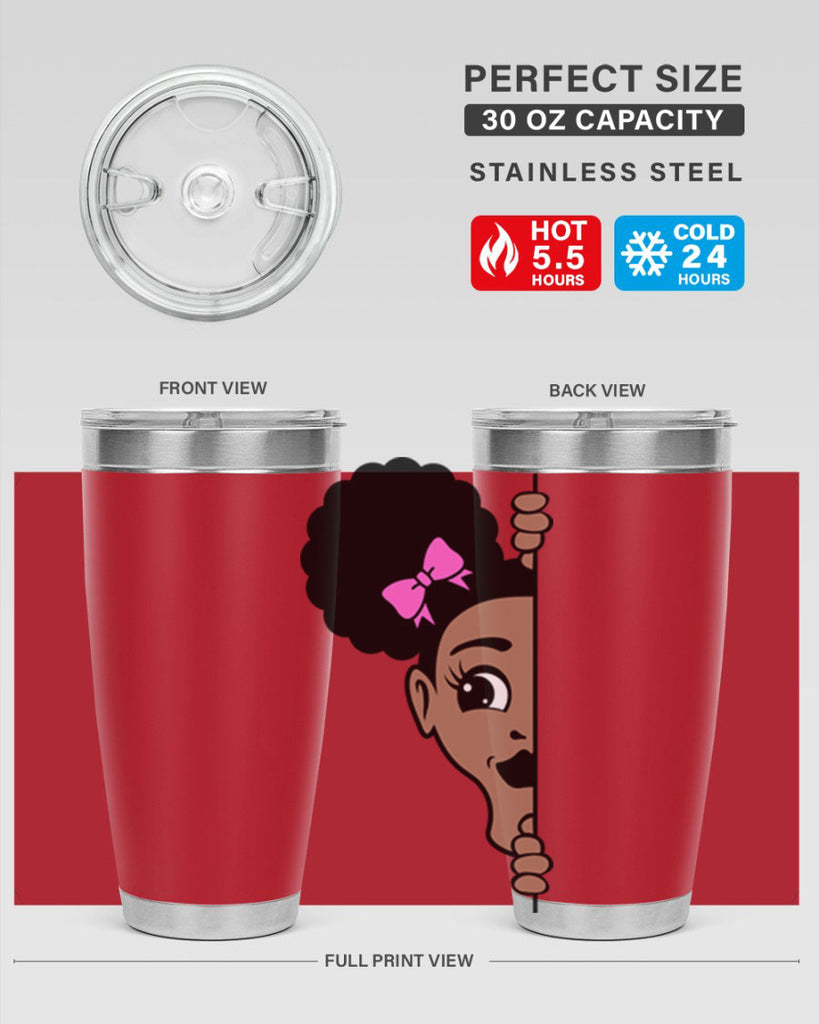 afro puffs girl peekaboo 83#- women-girls- Tumbler