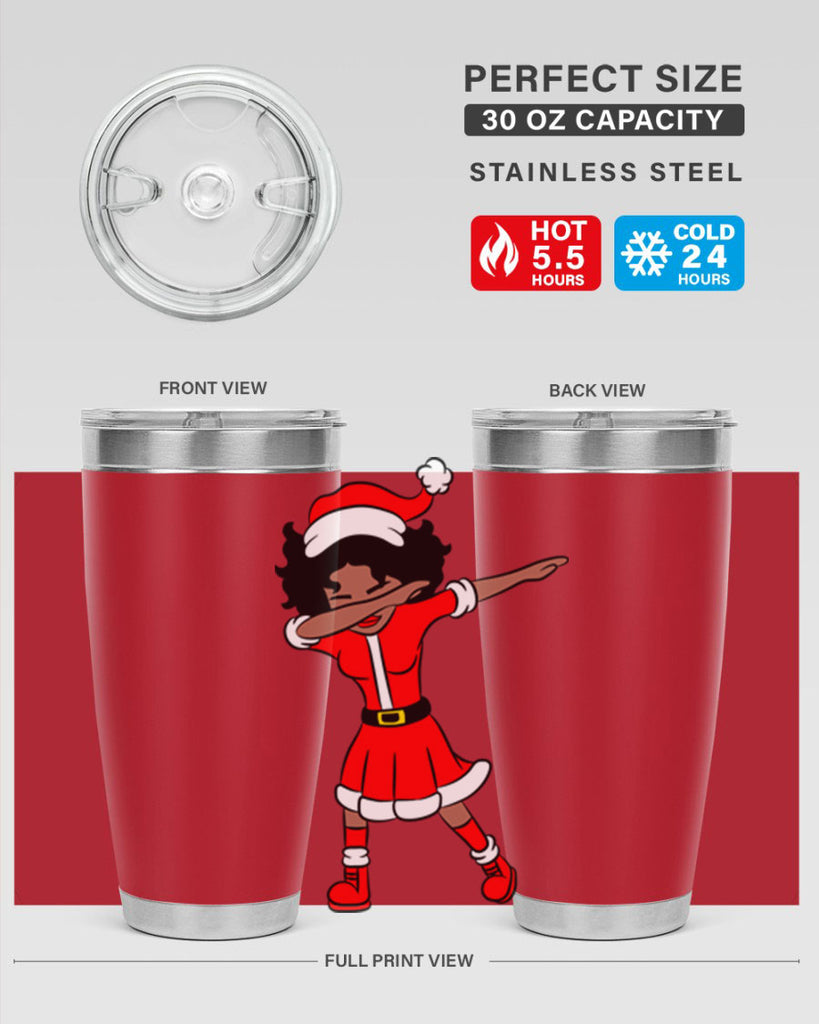 dabbing santa claus afro girl 50#- women-girls- Tumbler