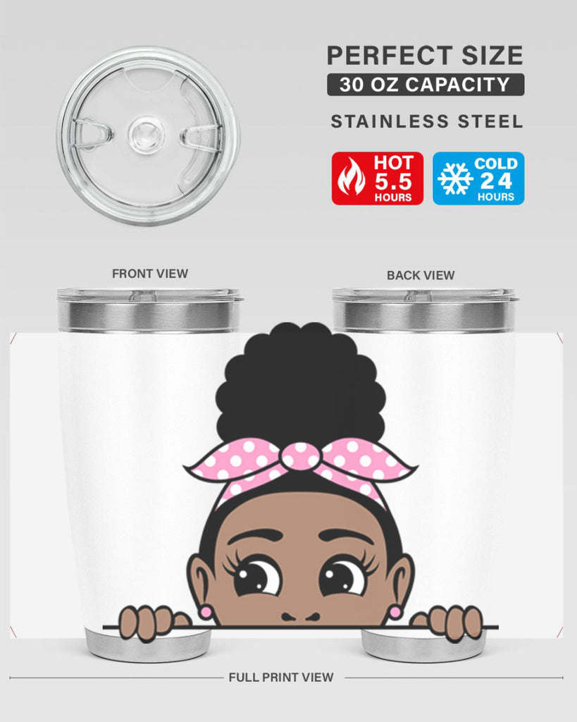afro puff bandana girl peekaboo 86#- women-girls- Tumbler