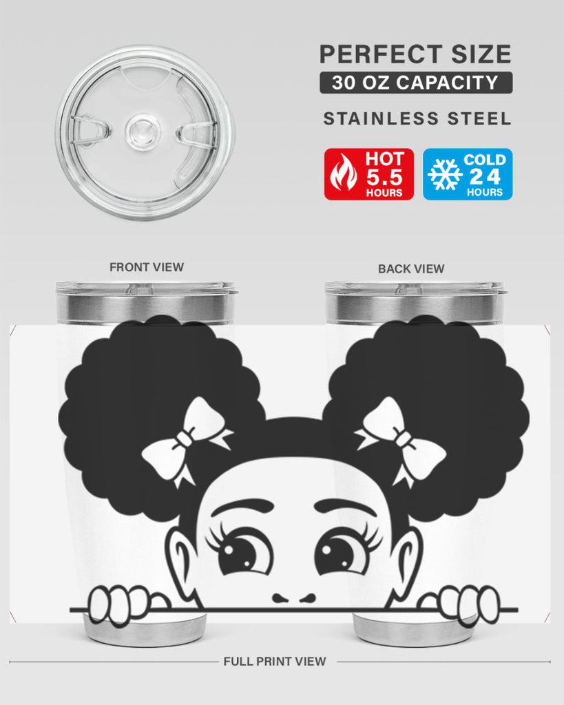 afro puffs girl peekaboo 80#- women-girls- Tumbler