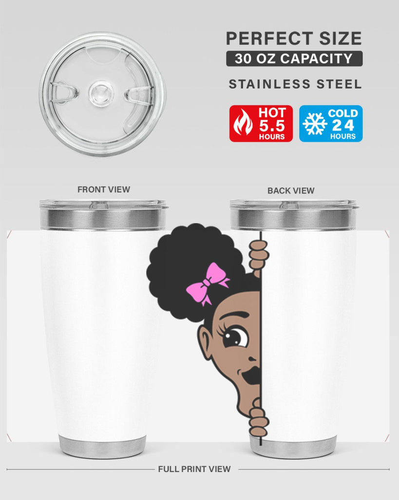 afro puffs girl peekaboo 83#- women-girls- Tumbler