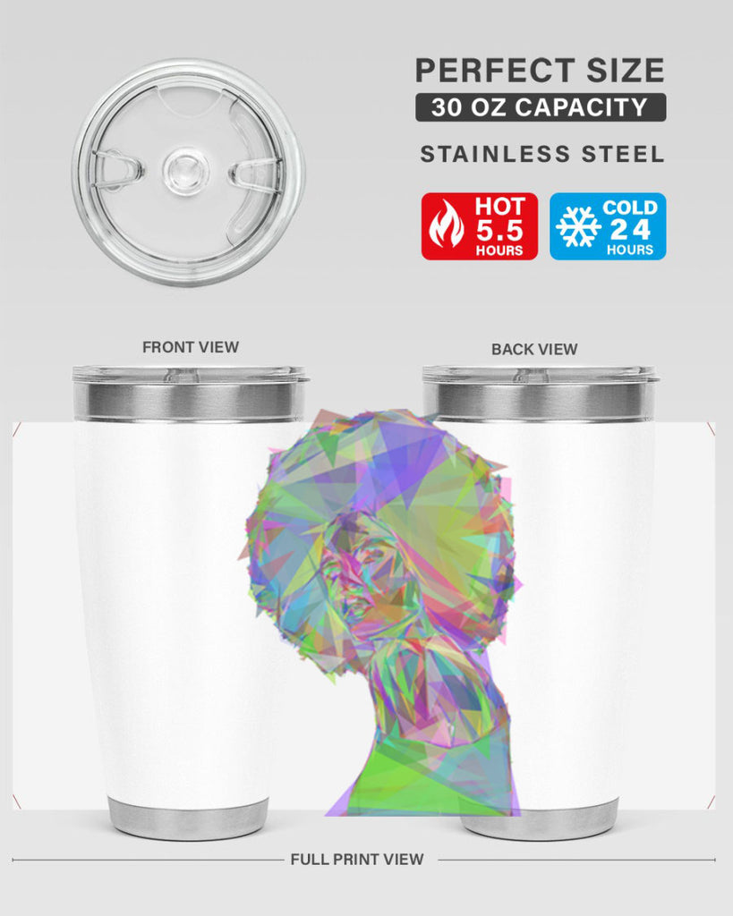 beautiful black woman geometric prismatic 59#- women-girls- Tumbler