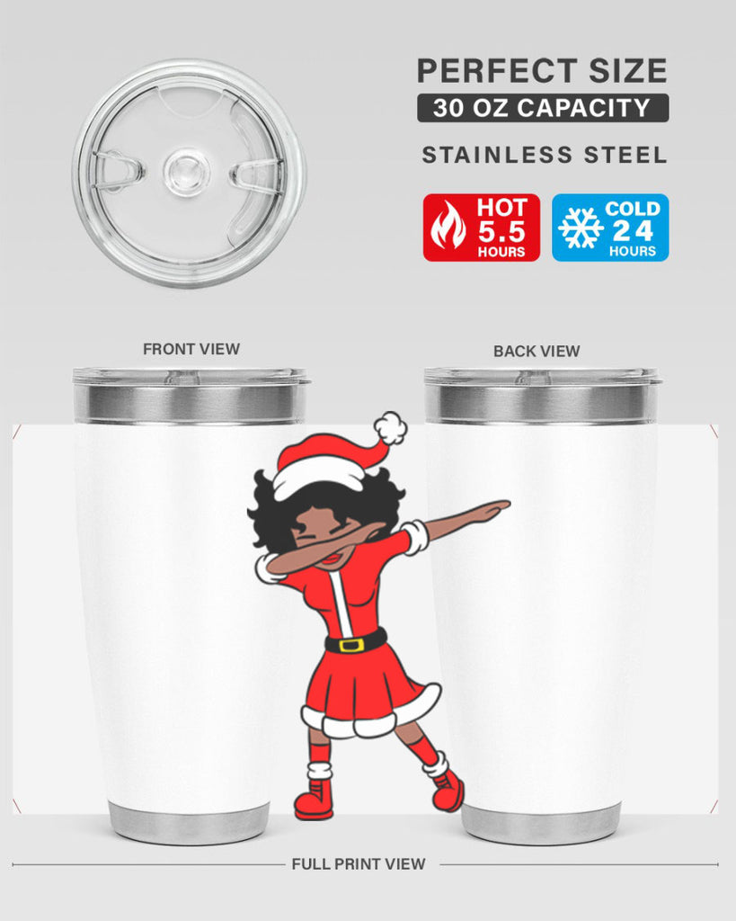 dabbing santa claus afro girl 50#- women-girls- Tumbler
