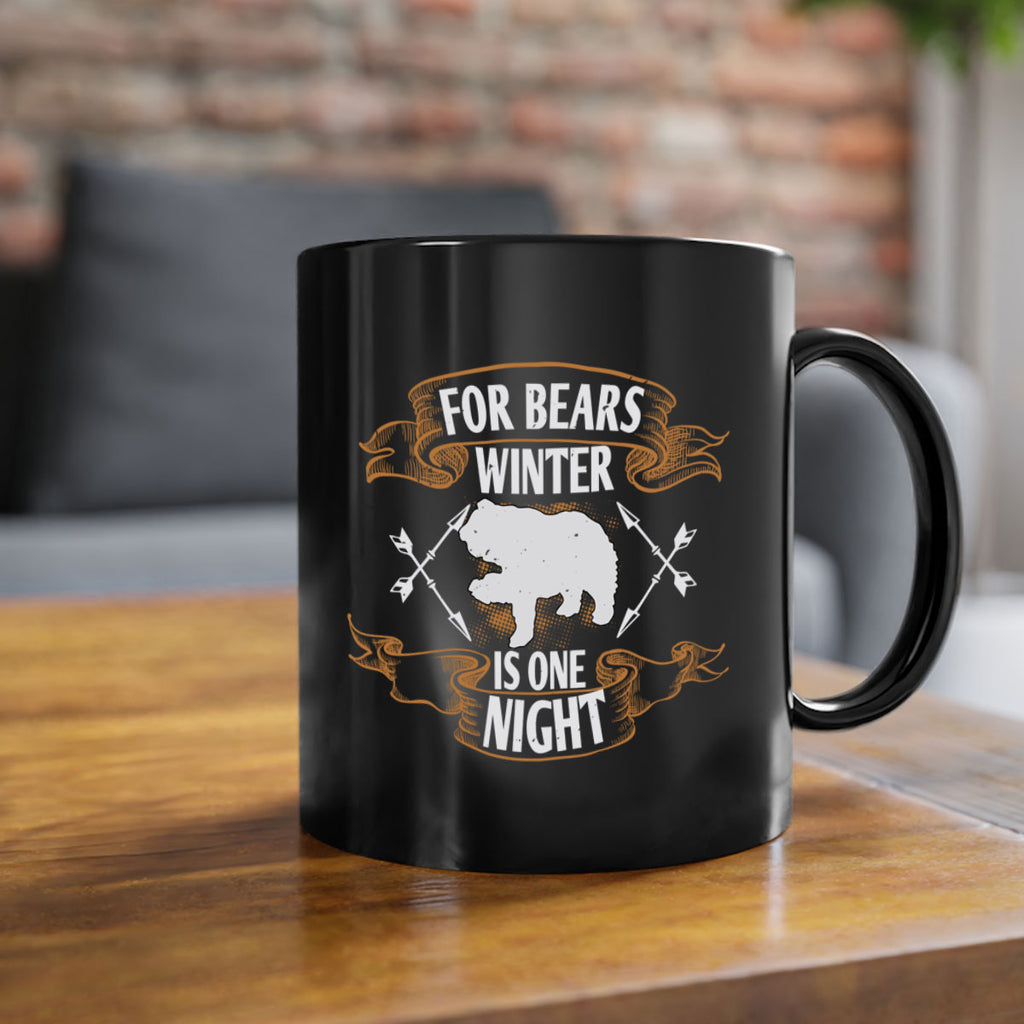 For bears, winter is one night 53#- bear-Mug / Coffee Cup