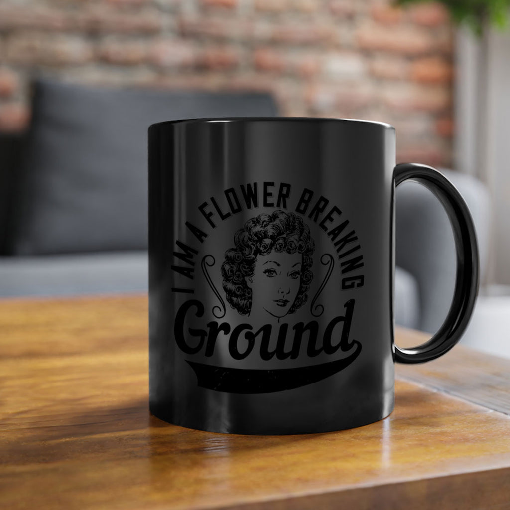 I am a flower breaking ground Style 32#- Afro - Black-Mug / Coffee Cup