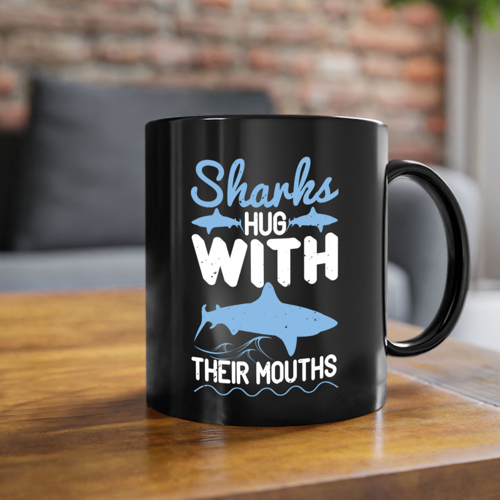 Sharks hug with their mouths Style 22#- Shark-Fish-Mug / Coffee Cup