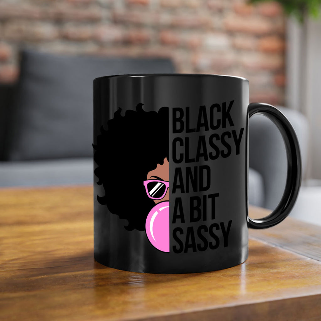 black classy and a bit sassy 250#- black words - phrases-Mug / Coffee Cup