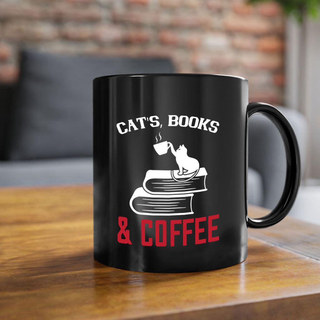 cats book and coffee Style 37#- cat-Mug / Coffee Cup