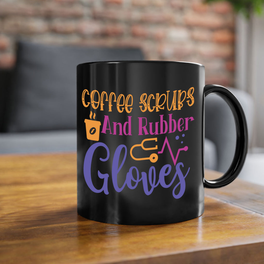 coffee scrubs and rubber gloves Style 392#- nurse-Mug / Coffee Cup