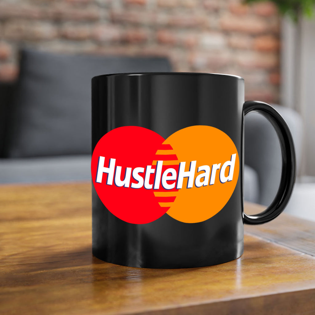 hustle hard 122#- black words - phrases-Mug / Coffee Cup