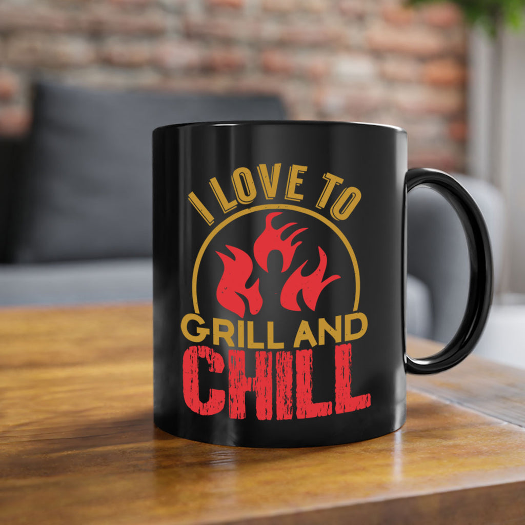 i love to grill and chill 38#- bbq-Mug / Coffee Cup