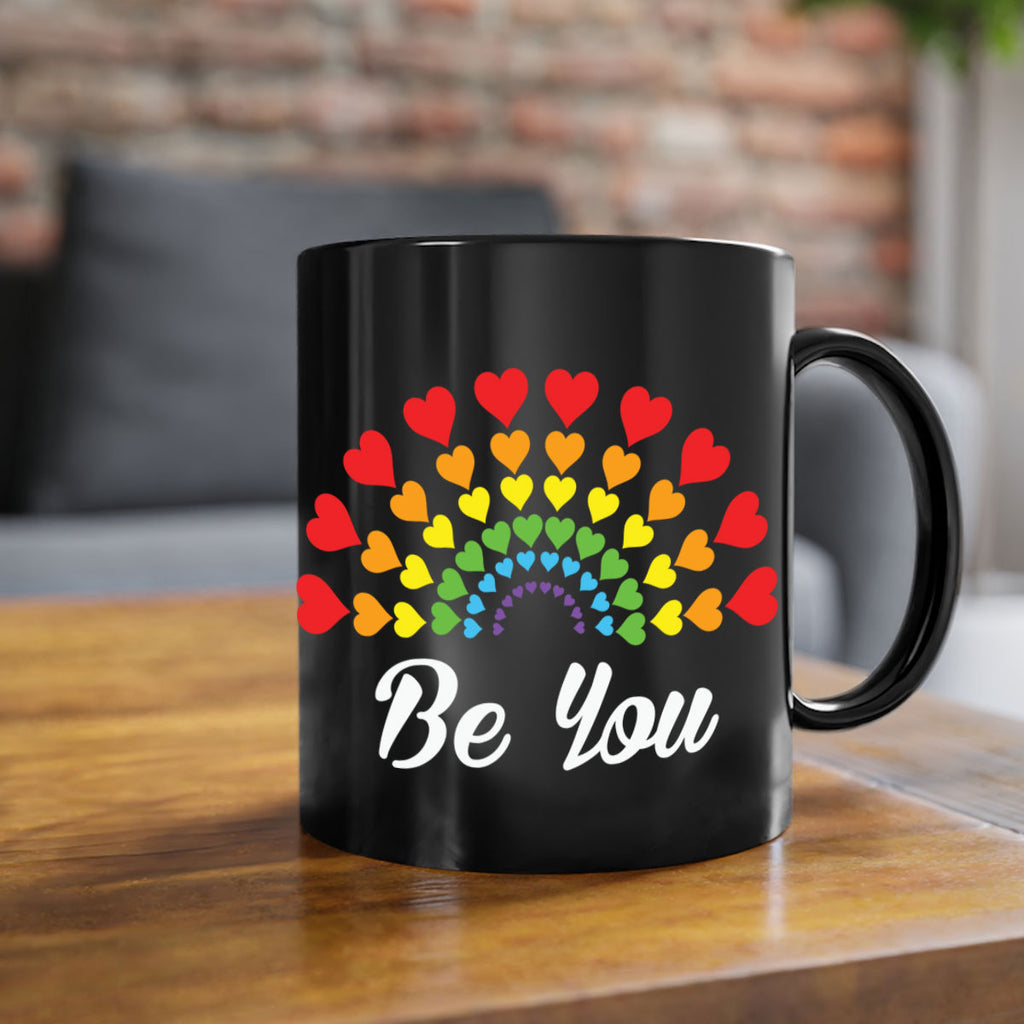 lgbtq be you rainbow heart lgbt 90#- lgbt-Mug / Coffee Cup