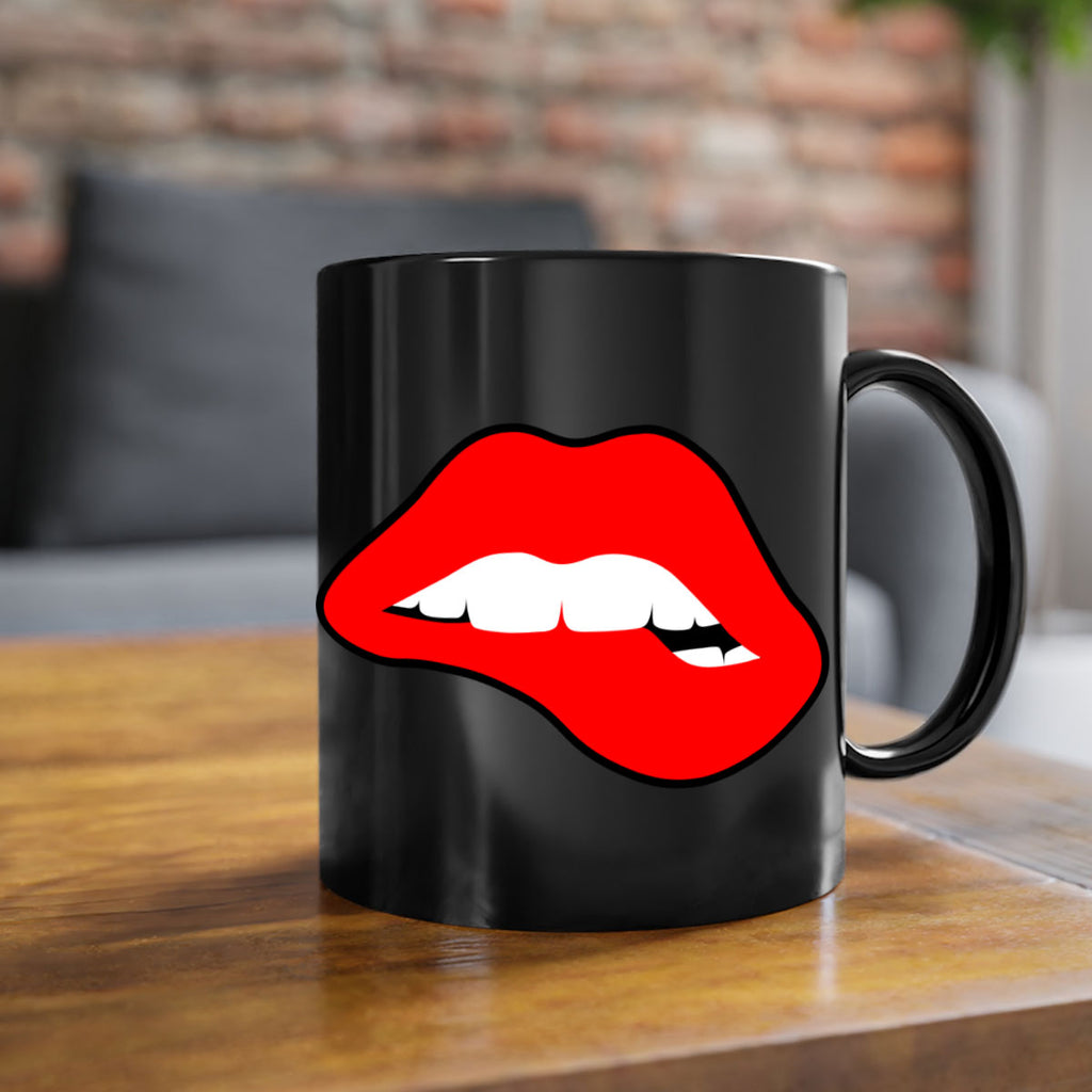 lips 100#- black words - phrases-Mug / Coffee Cup