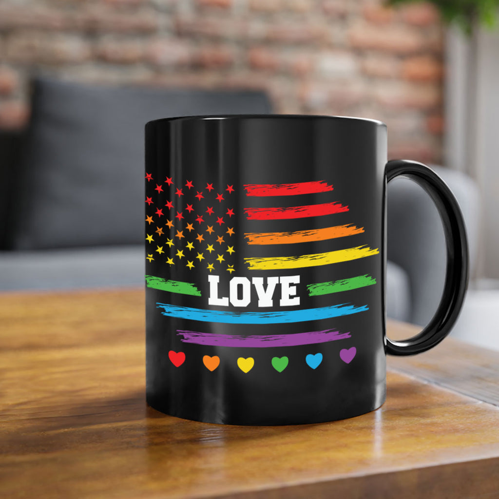 love rainbow american flag lgbtq lgbt 83#- lgbt-Mug / Coffee Cup