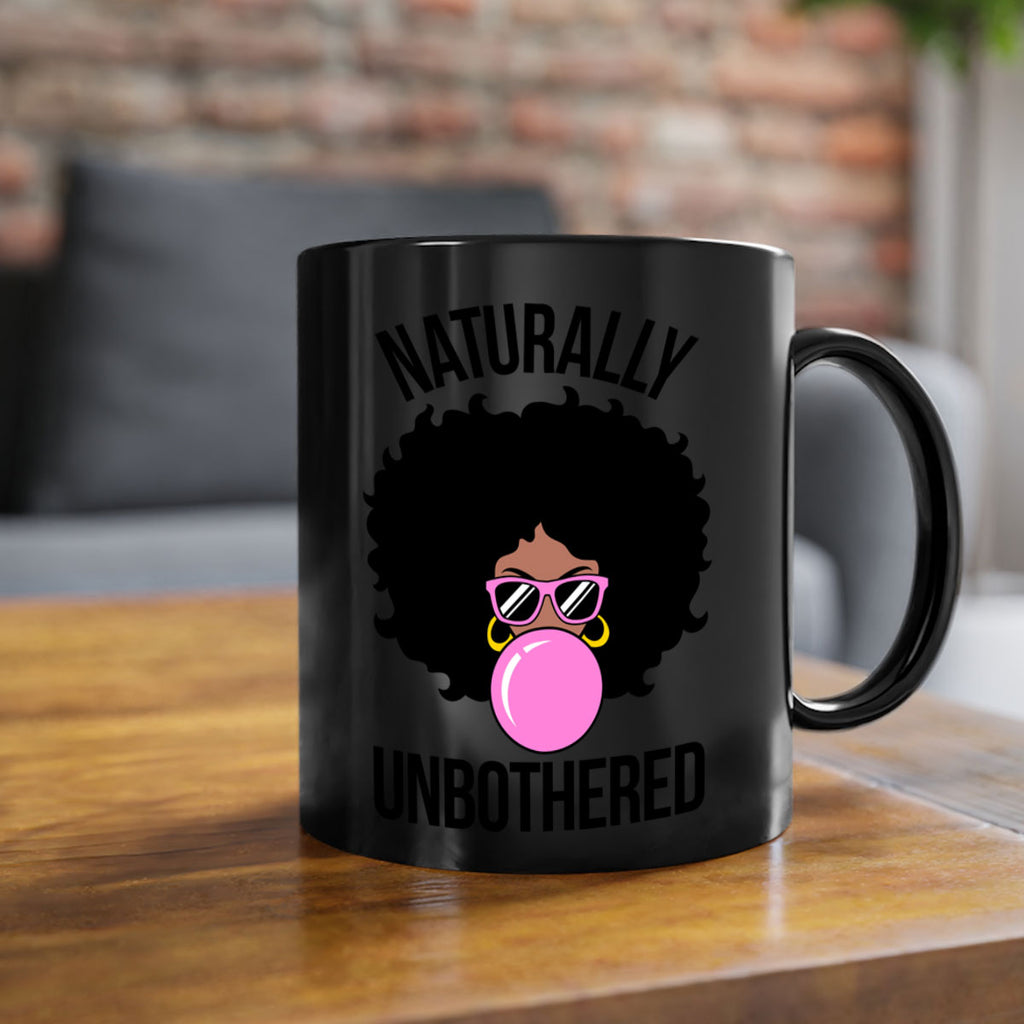 naturally unbothered afro woman 64#- black words - phrases-Mug / Coffee Cup