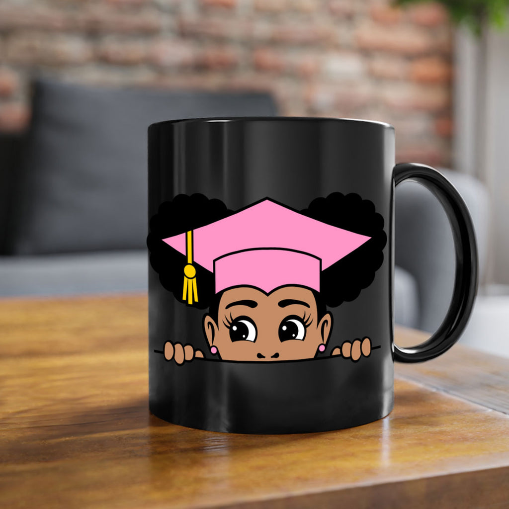 peekaboo afro puffs grad girl 23#- Black women - Girls-Mug / Coffee Cup