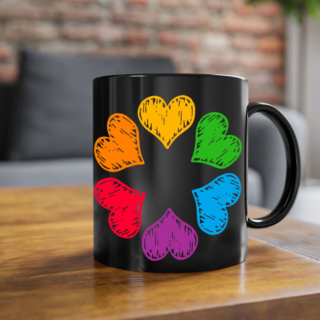 rainbow circle of hearts pride lgbt 32#- lgbt-Mug / Coffee Cup